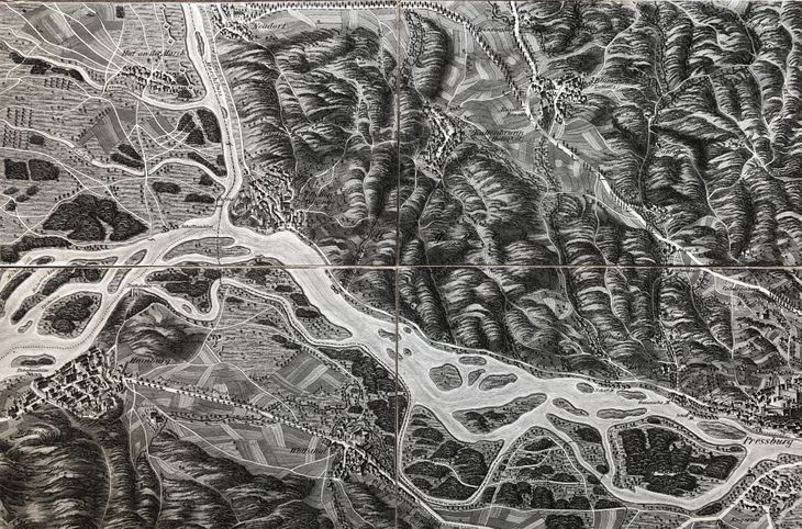 Perspektívna mapa okolia Bratislavy a Hainburgu - 1