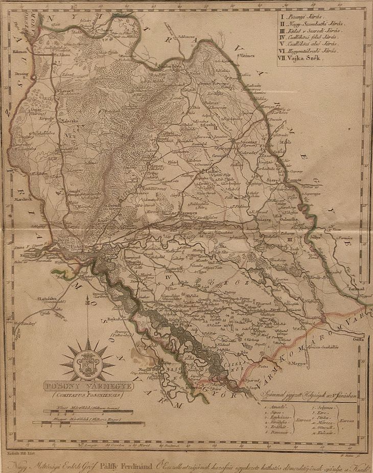 Mapa Prešporskej župy (Comitatus Posoniensis) - 1