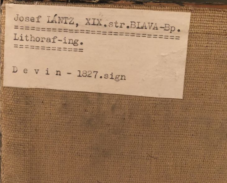 Jos. Lántz: Pohľad na zrúcaniny hradu Devín - 2