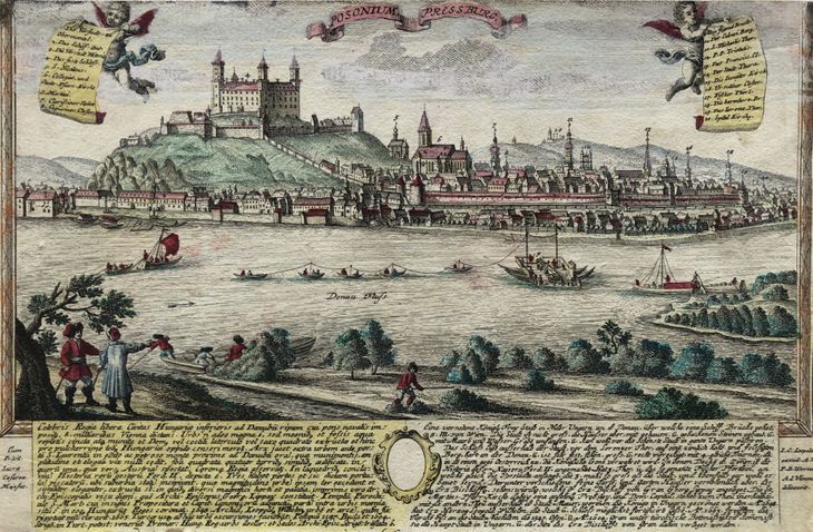 Pohľad na Bratislavu z juhu s koloráciou - 1